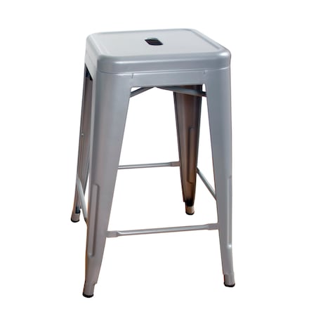 Amerihome Loft Silver 24" Metal Bar Stool BS24SS
